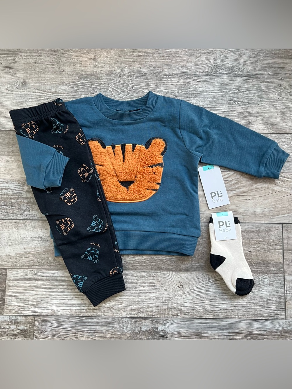 NWT PL Baby Tiger 3 Piece Outfit Size 12 Months